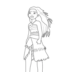 Princess Moana 18 Free Coloring Page for Kids