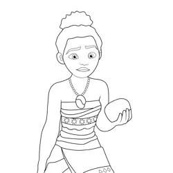 Princess Moana 5 Free Coloring Page for Kids