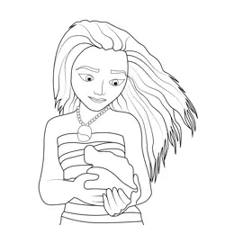Princess Moana 6 Free Coloring Page for Kids