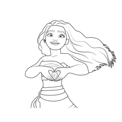 Princess Moana 7 Free Coloring Page for Kids