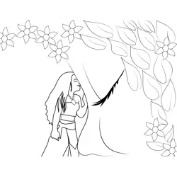 Princess Moana 9 Free Coloring Page for Kids