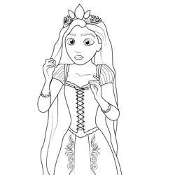 Rapunzel Disney Free Coloring Page for Kids