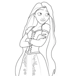 Rapunzel Little Girl Free Coloring Page for Kids