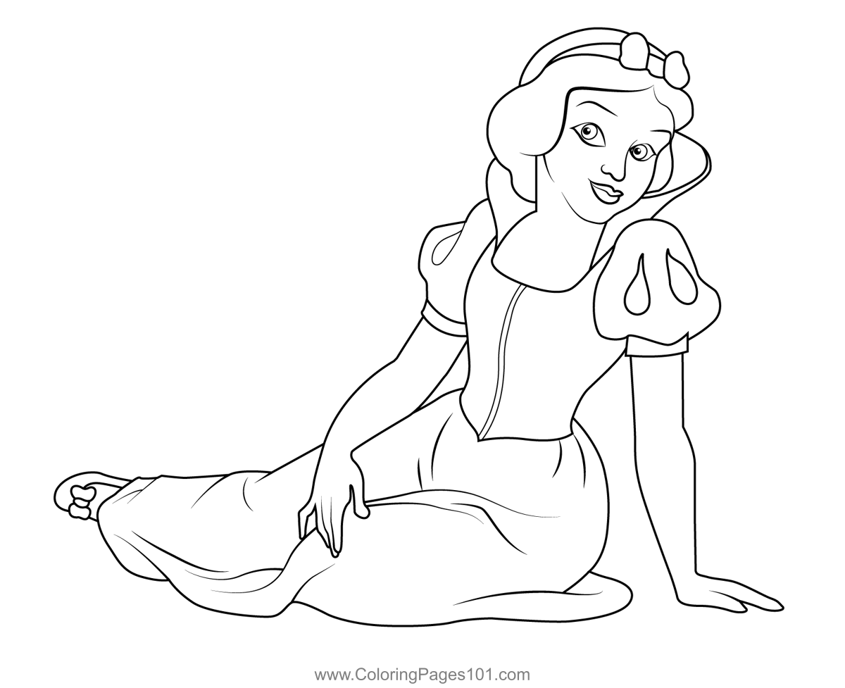 Princess Snow White 16 Coloring Page for Kids Free Snow White