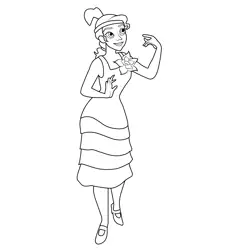 Tiana Dressed Up Free Coloring Page for Kids