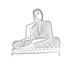 Budda Statue In Sri Lanka Free Coloring Page for Kids