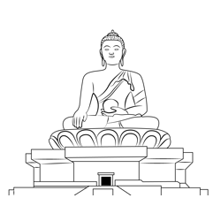 Buddha Dordenma Statue Free Coloring Page for Kids