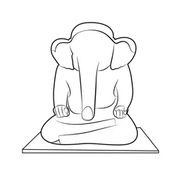 Buddha Elephant Statue Free Coloring Page for Kids
