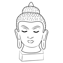 Buddha Face Free Coloring Page for Kids