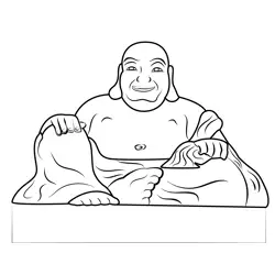 Buddha Sculpture Free Coloring Page for Kids