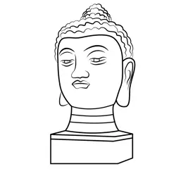 Buddha Statue Free Coloring Page for Kids