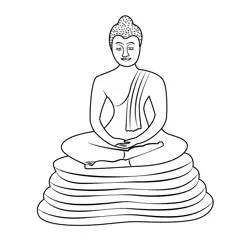 Buddha Free Coloring Page for Kids