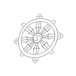 Dharma Wheel Free Coloring Page for Kids