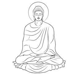 Gautama Buddha Free Coloring Page for Kids