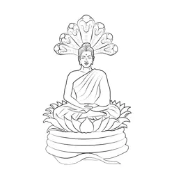 Lord Gautam Buddha Free Coloring Page for Kids