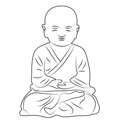 Meditation Sculpture Free Coloring Page for Kids