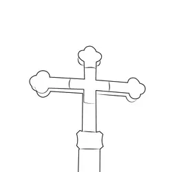 Christian Cross Sign Free Coloring Page for Kids