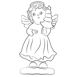 Christmas Angel Free Coloring Page for Kids
