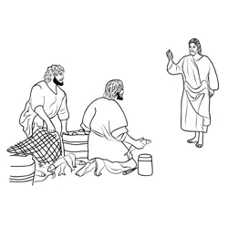 Jesus Calling Disciples Free Coloring Page for Kids
