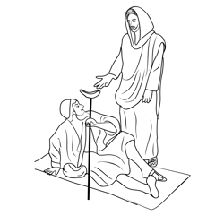 Jesus Heals Bodies And Souls Free Coloring Page for Kids