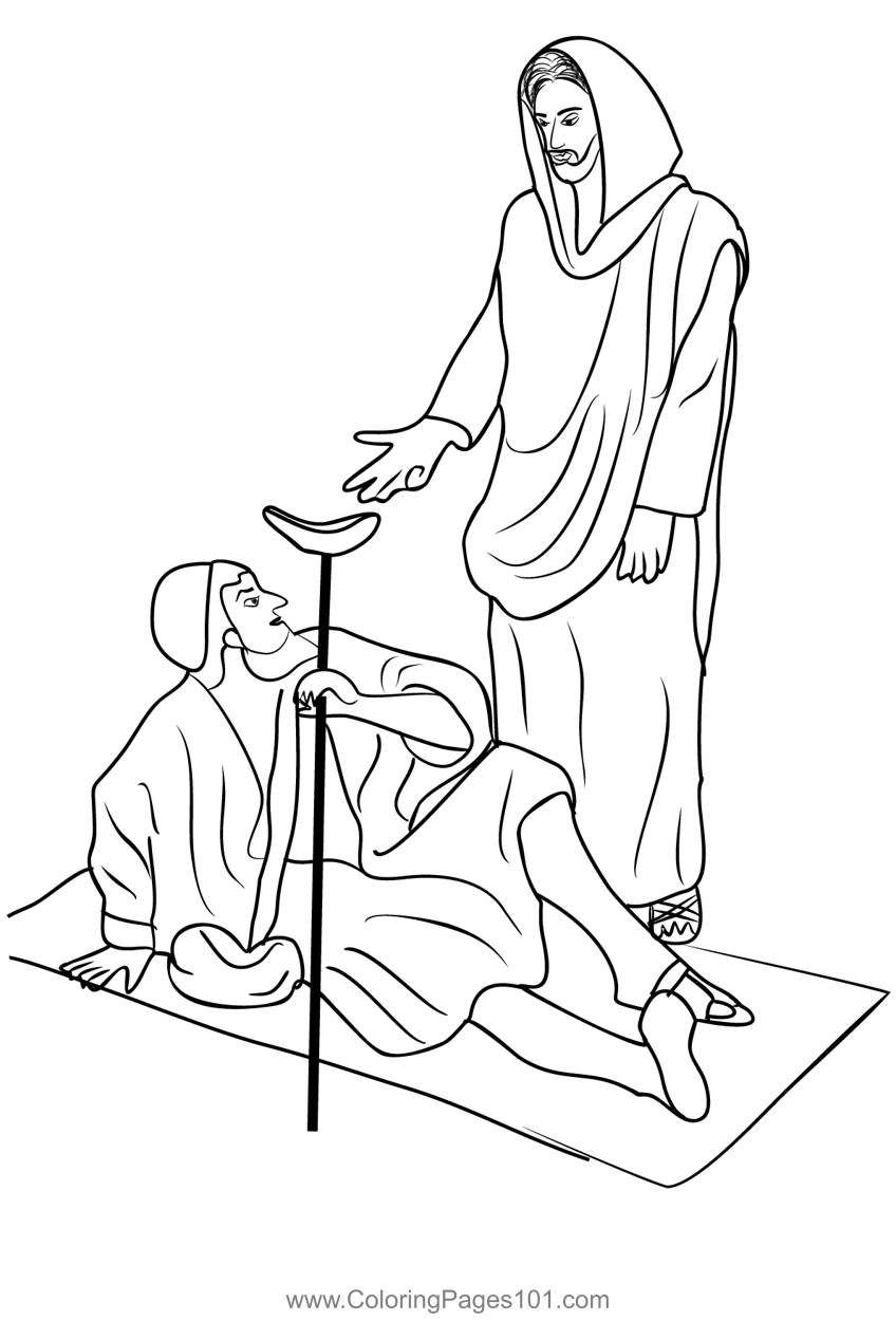 Jesus Heals Bodies And Souls Coloring Page For Kids Free Christianity 