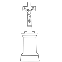 Jesus On Cross Free Coloring Page for Kids