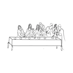 Mary Magdalene And Jesus Last Supper Free Coloring Page for Kids