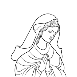 Mary  Mother Of Jesus Free Coloring Page for Kids