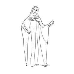 Muslim Burka Tradition Free Coloring Page for Kids