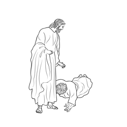 The Healing Of The Ten Lepers Free Coloring Page for Kids