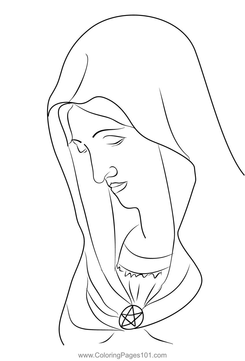 Virgin Mary Coloring Page for Kids - Free Christianity Printable
