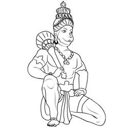 Hanuman Ji Free Coloring Page for Kids
