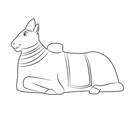 Hindu Nandi Statue Free Coloring Page for Kids