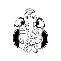 Lord Ganesh 1 Free Coloring Page for Kids