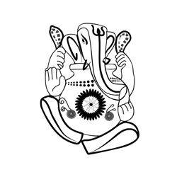 Lord Ganesh 12 Free Coloring Page for Kids