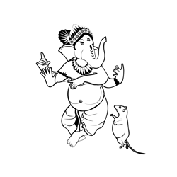 Lord Ganesh 7 Free Coloring Page for Kids