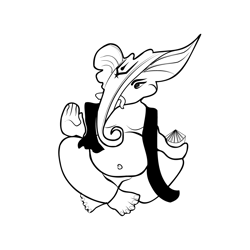Lord Ganesh 8 Free Coloring Page for Kids