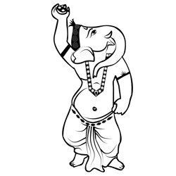 Lord Ganesh 9 Free Coloring Page for Kids