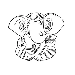 Lord Ganesha Free Coloring Page for Kids