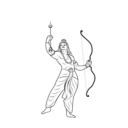 Lord Shri Ram Free Coloring Page for Kids