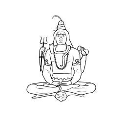 Lord Siva Free Coloring Page for Kids