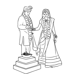 Hindu Wedding Tradition Free Coloring Page for Kids