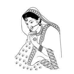 Punjabi Bride Free Coloring Page for Kids