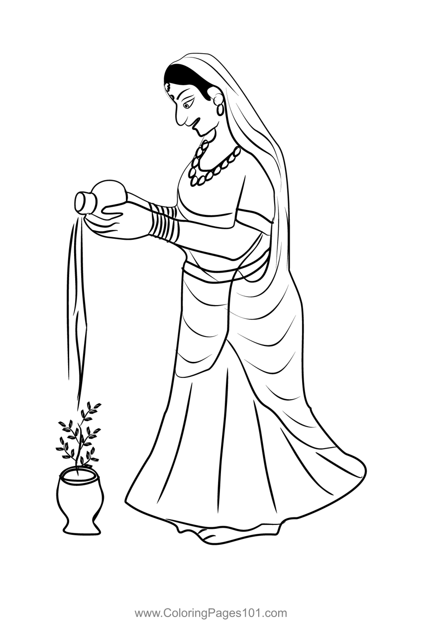 Water Offering To Tulsi