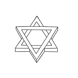Jew Star Free Coloring Page for Kids