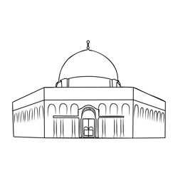 Jewish Temple Free Coloring Page for Kids
