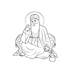 Bhagawan Guru Nanak Ji Free Coloring Page for Kids