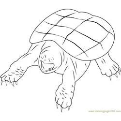 Snapping Turtle Free Coloring Page for Kids