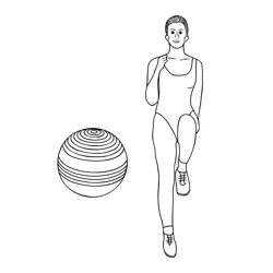 Aerobics 3 Free Coloring Page for Kids