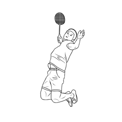 Badminton 1 Free Coloring Page for Kids